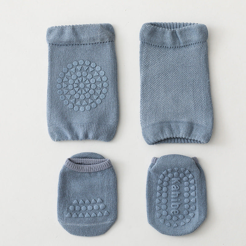 Oluuu. Kinder Knieschoner und Socken Set – Schutz für Kleinkinder auf dem Boden