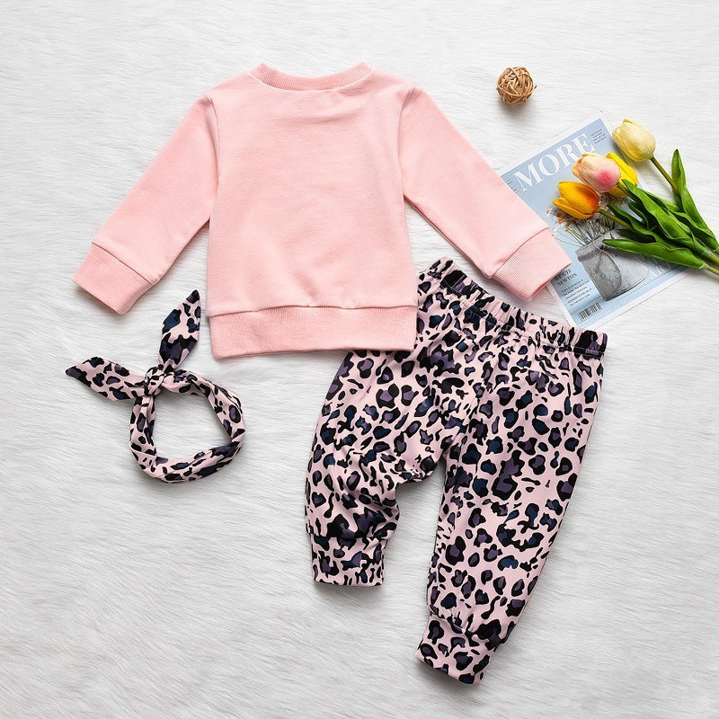 Oluuu. Baby Mädchen Rosa Leopard-Muster Hosen