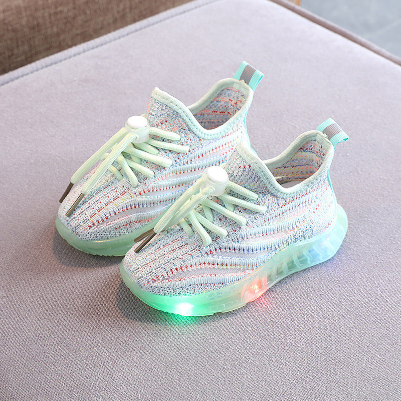 Oluuu. LED-Licht Fly-Knit Sneakers – Atmungsaktive, Bequeme Casual-Schuhe mit weicher Sohle