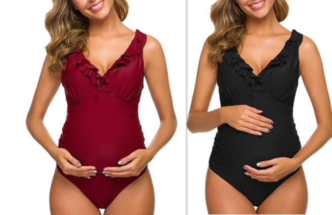 Oluuu. Schwangerschaft Einteiliges Bikini Set für werdende Mütter