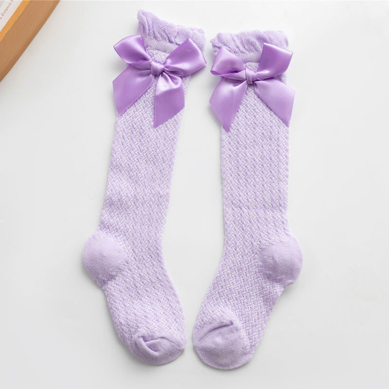 Oluuu. Kinder Baby-Strumpfhose mit Mesh und großem Schleifen-Design – Niedlich und bequem