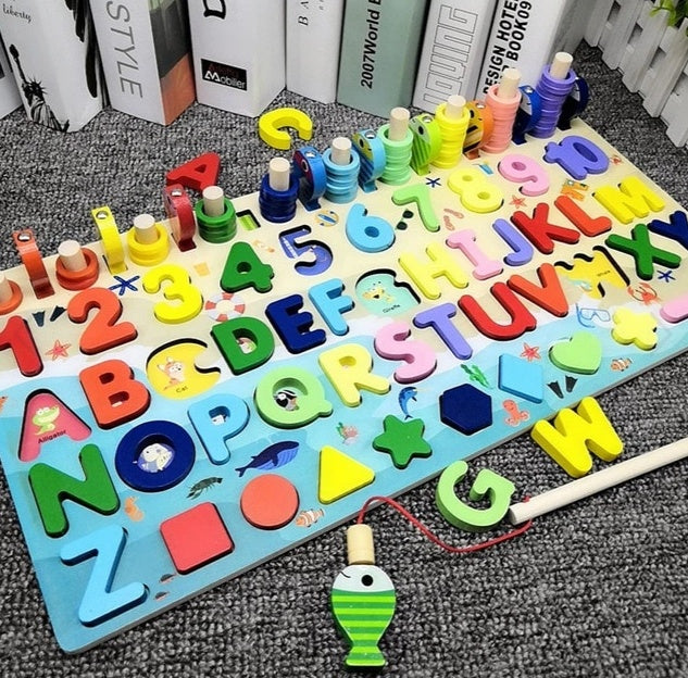 Oluuu. 3D Alphabet- und Zahlenpuzzle für Kinder – Buntes, geometrisches Lernspielzeug