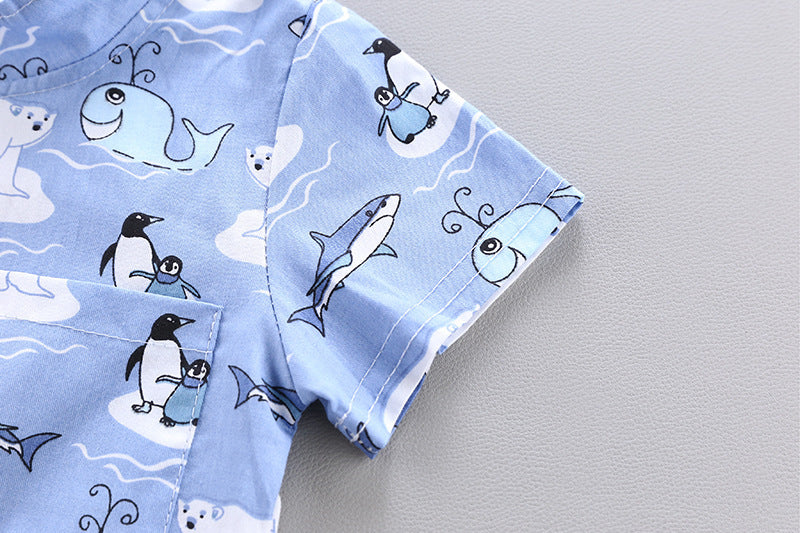 Oluuu. Baby Jungen Anzug – Kurzarm Shirt mit Hose für Kleinkinder