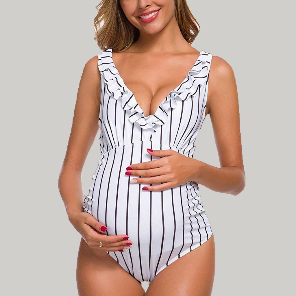 Oluuu. Schwangerschaft Einteiliges Bikini Set für werdende Mütter