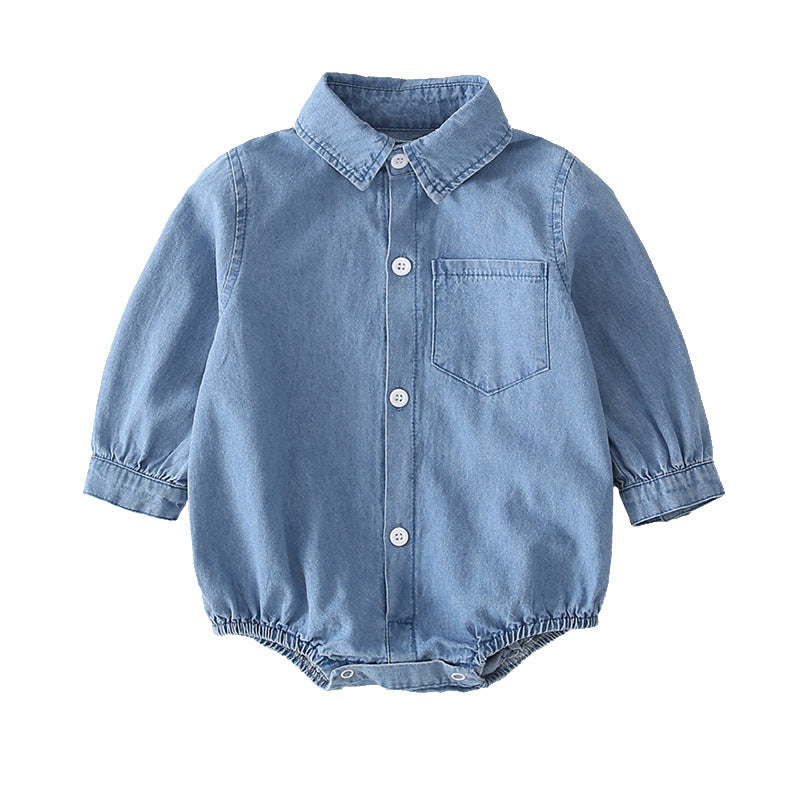 Oluuu. Mädchen Baby Jeans – Triangularer Kletteranzug