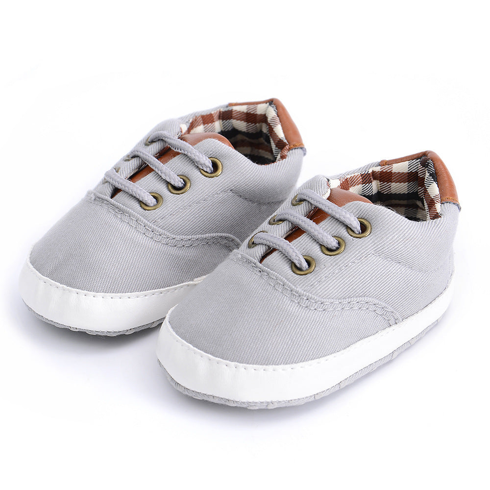 Oluuu. Einfarbige, lässige Baby-Canvas-Schuhe mit Spitze – Weicher Boden, für Kleinkinder