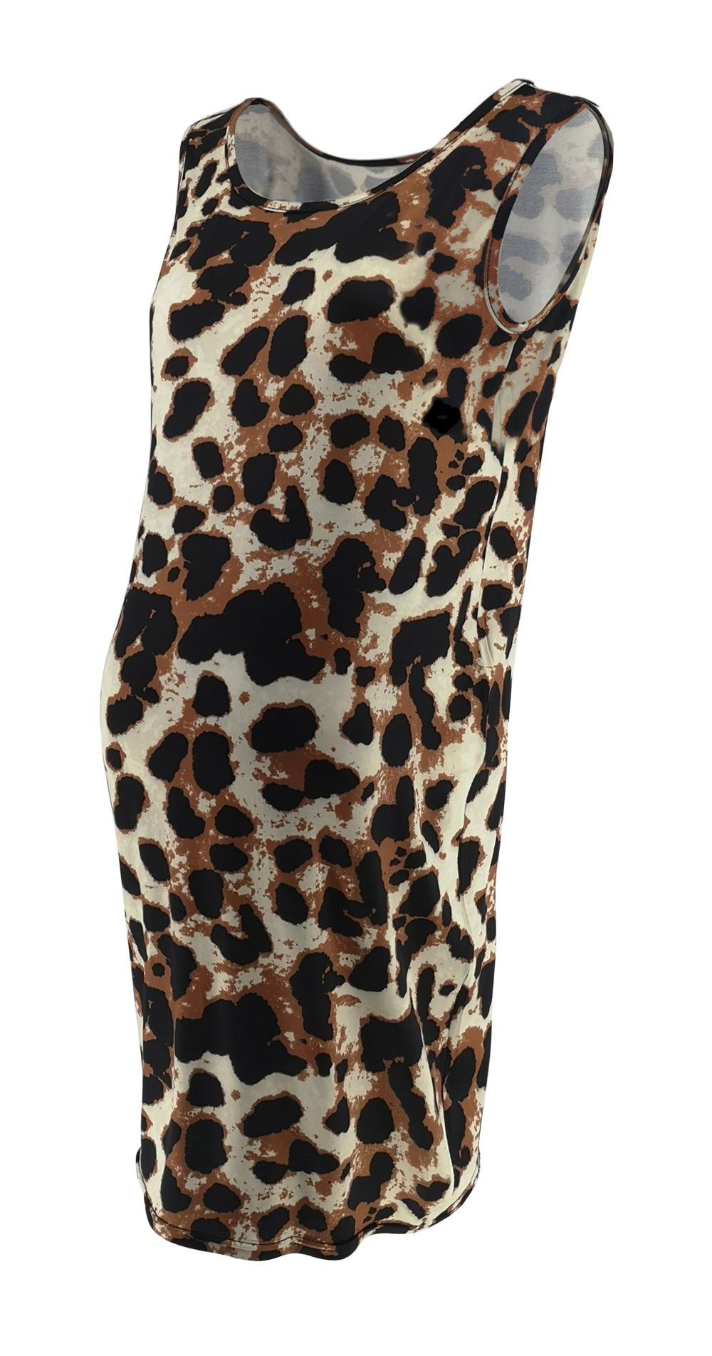 Oluuu. Leopard Sommerkleid für Schwangere – Ärmellos & Stilvoll