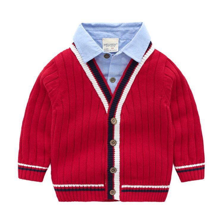 Oluuu. Baby Jungen Strick-Sweater im 2-Teiler-Stil