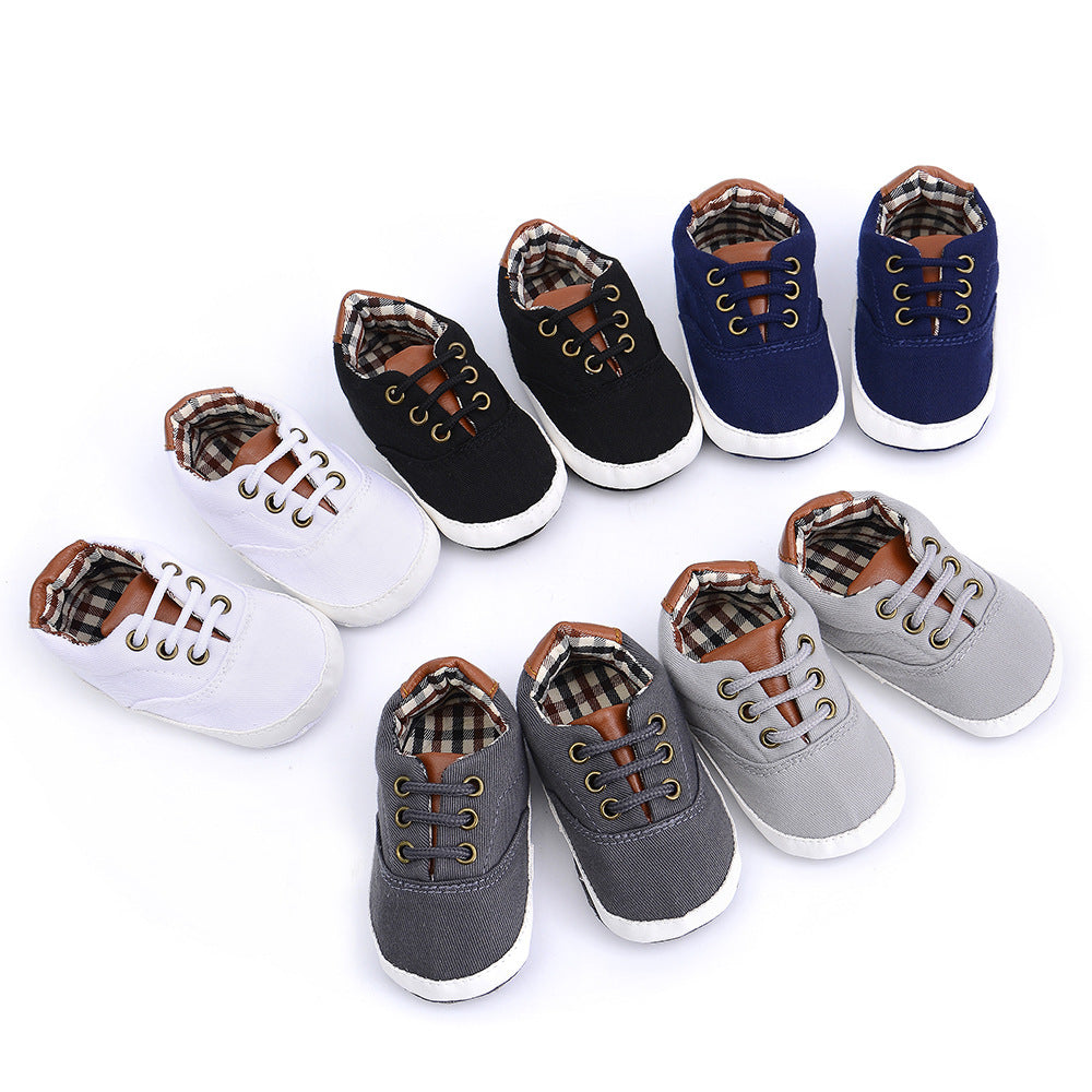 Oluuu. Einfarbige, lässige Baby-Canvas-Schuhe mit Spitze – Weicher Boden, für Kleinkinder