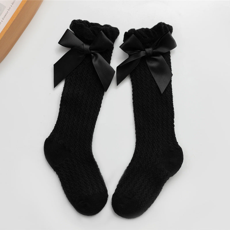 Oluuu. Kinder Baby-Strumpfhose mit Mesh und großem Schleifen-Design – Niedlich und bequem