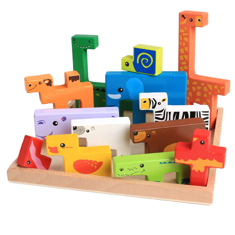 Oluuu. Hochwertige Baby-Holzspielzeuge – 3D Tier-Bauklötze aus Buche