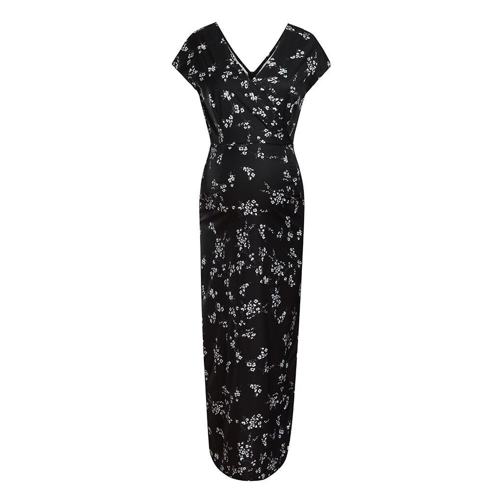 Oluuu Bedrucktes Slim-Fit Blüten-Chiffonkleid – Elegantes, Leichtes Kleid für Frauen