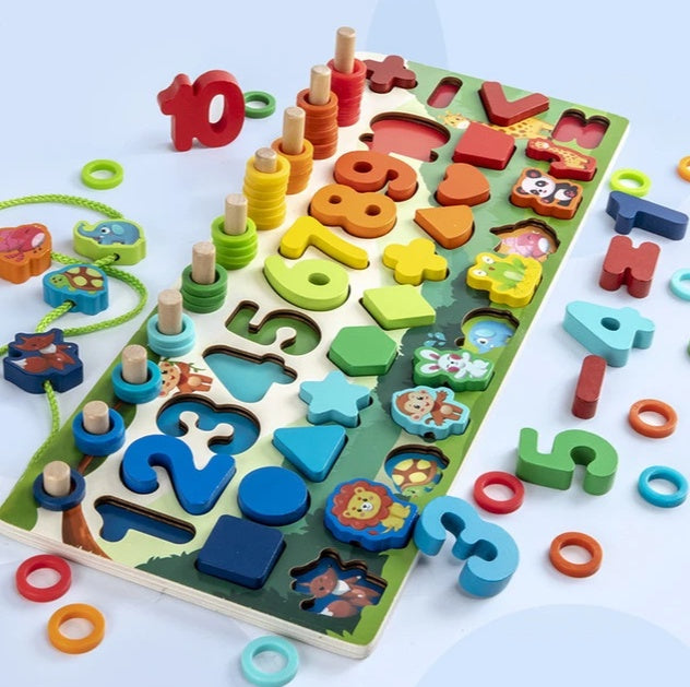 Oluuu. 3D Alphabet- und Zahlenpuzzle für Kinder – Buntes, geometrisches Lernspielzeug