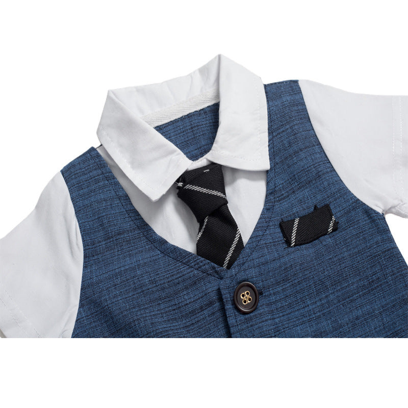 Oluuu. Sommer Baby Jungen Strampler – Gentleman Style für stilvolle Kleinen