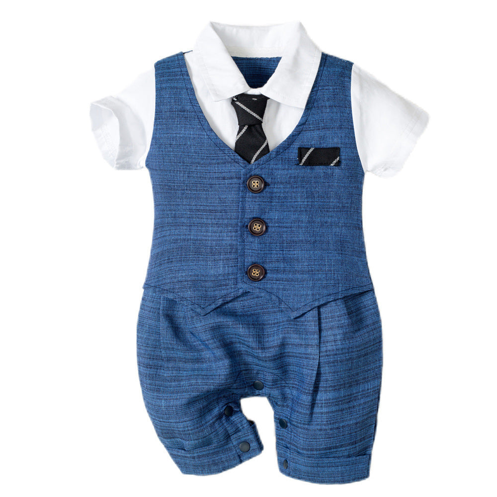 Oluuu. Sommer Baby Jungen Strampler – Gentleman Style für stilvolle Kleinen