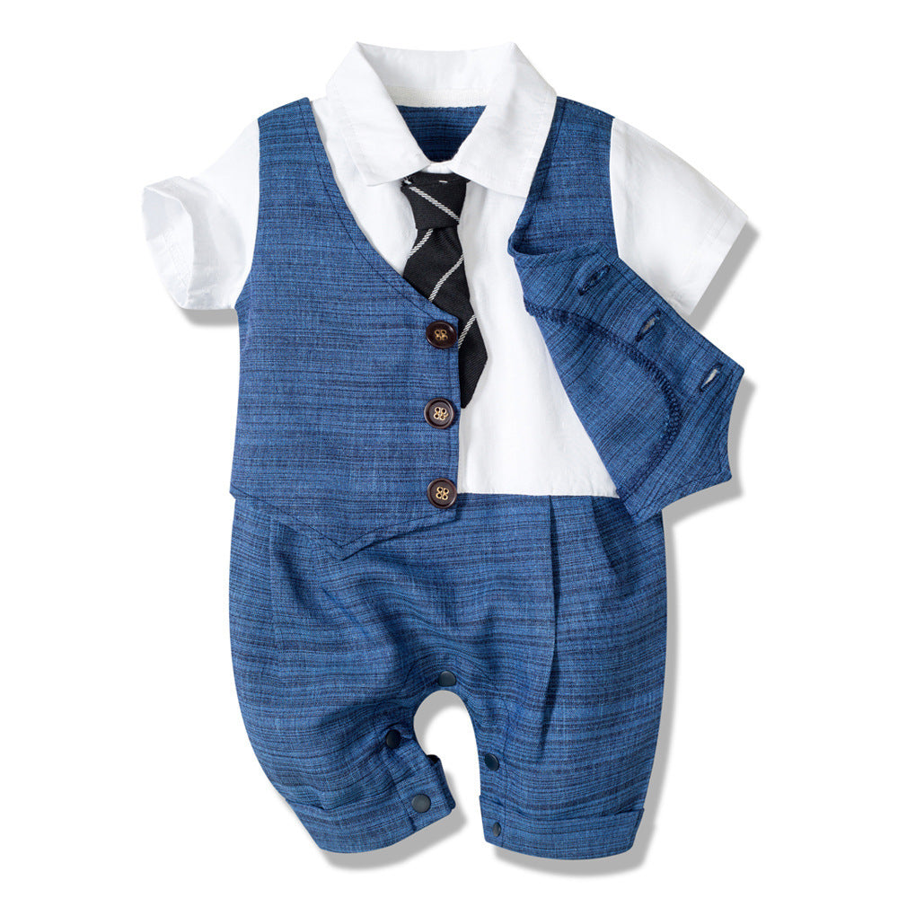 Oluuu. Sommer Baby Jungen Strampler – Gentleman Style für stilvolle Kleinen
