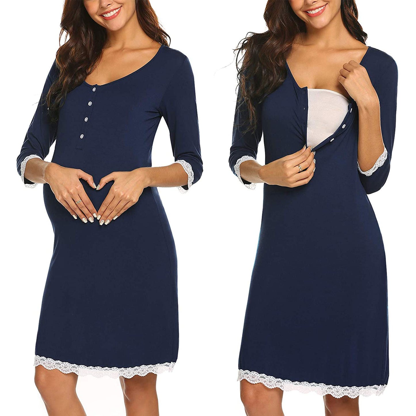 Oluuu. Stillkleid für Schwangere mit fünfteiligen Ärmeln