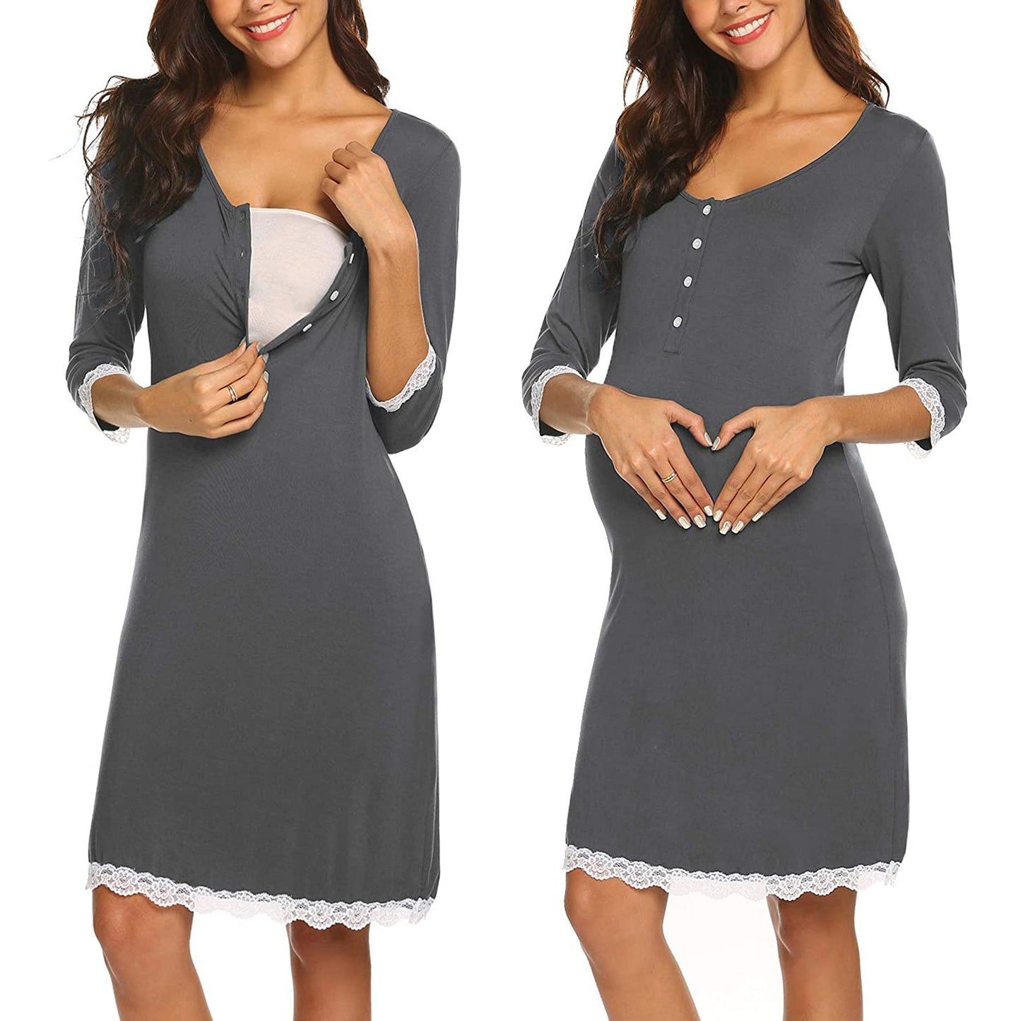 Oluuu. Stillkleid für Schwangere mit fünfteiligen Ärmeln