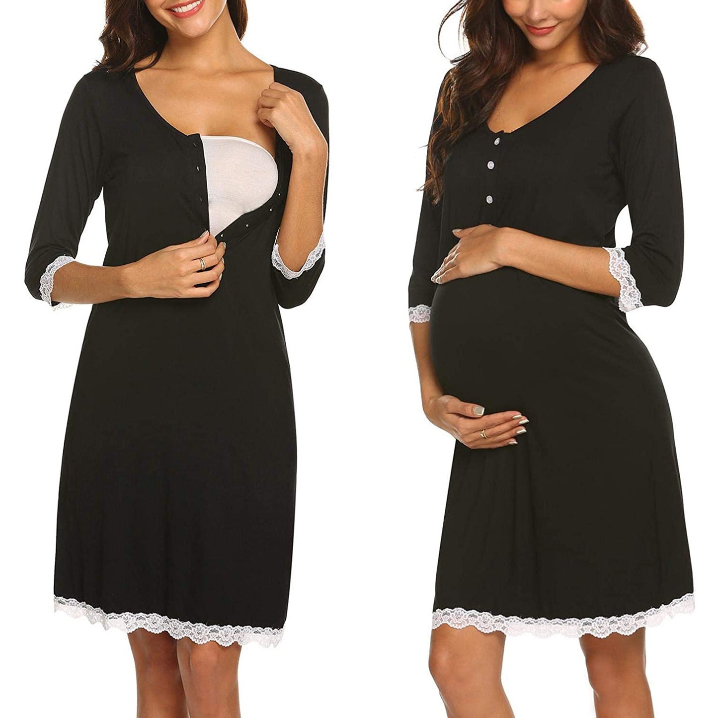 Oluuu. Stillkleid für Schwangere mit fünfteiligen Ärmeln