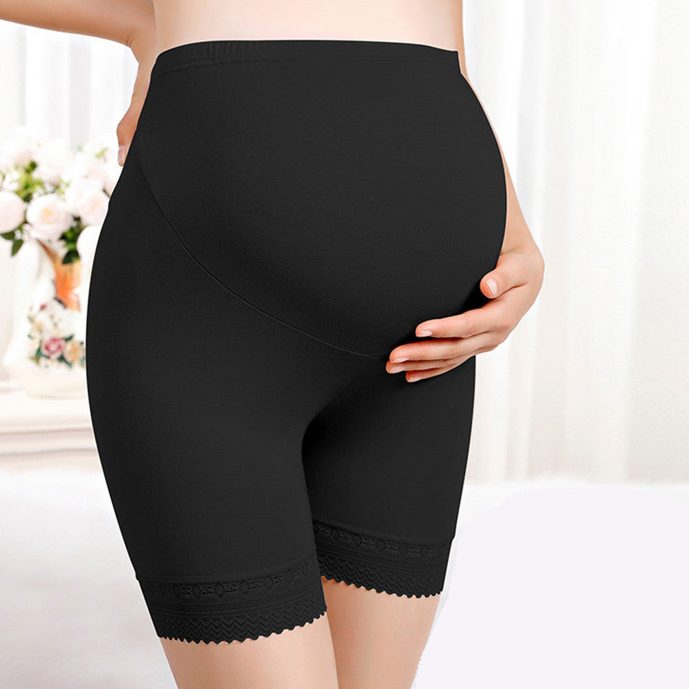 Oluuu. Schwangerschafts-Modal-Sicherheitshose mit verstellbarem Bauchlift und Spitze