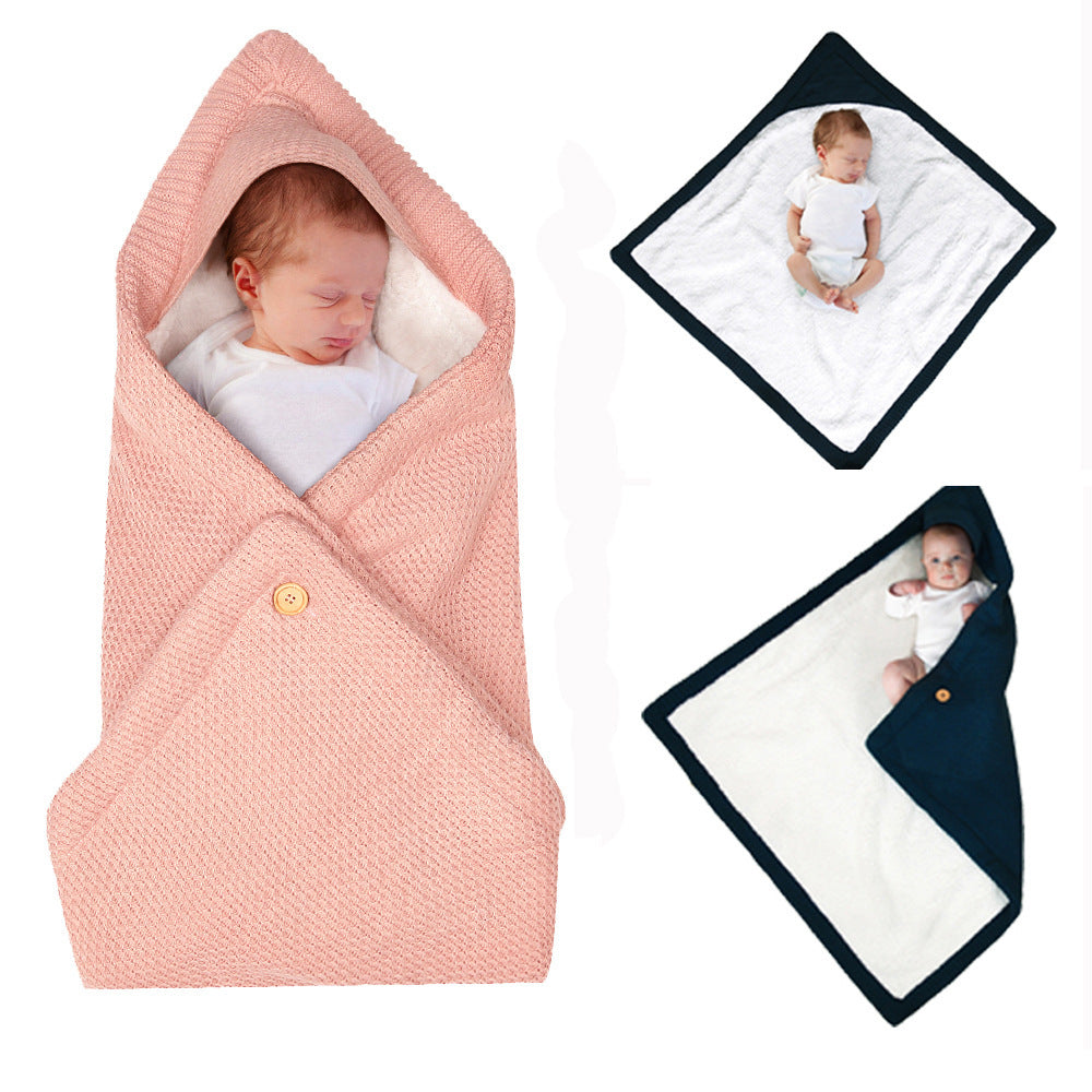 Oluuu. Multifunktionaler Babywagen-Schlafsack – Dicke Strickdecke mit Knöpfen für Komfort und Wärme