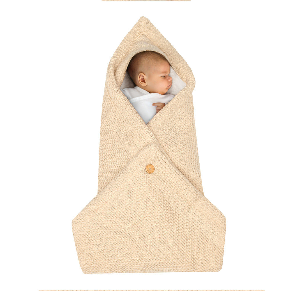 Oluuu. Multifunktionaler Babywagen-Schlafsack – Dicke Strickdecke mit Knöpfen für Komfort und Wärme