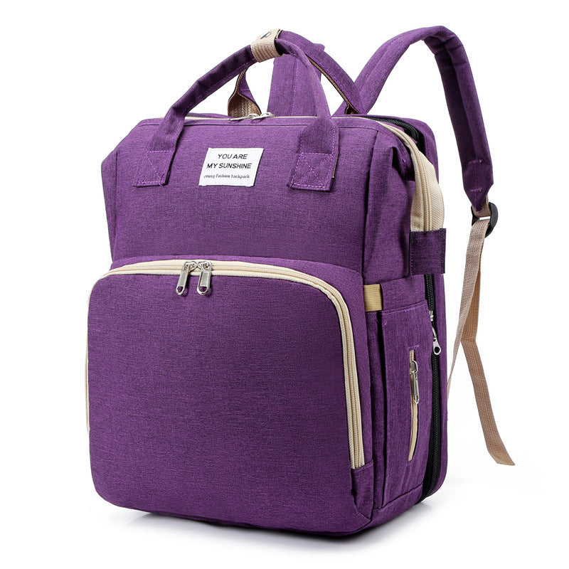 Oluuu. Neue Faltbare Mama-Tasche – Multifunktionale Mutter-Kind-Tasche, Wickelrucksack mit Flaschenhalter und Windelfach