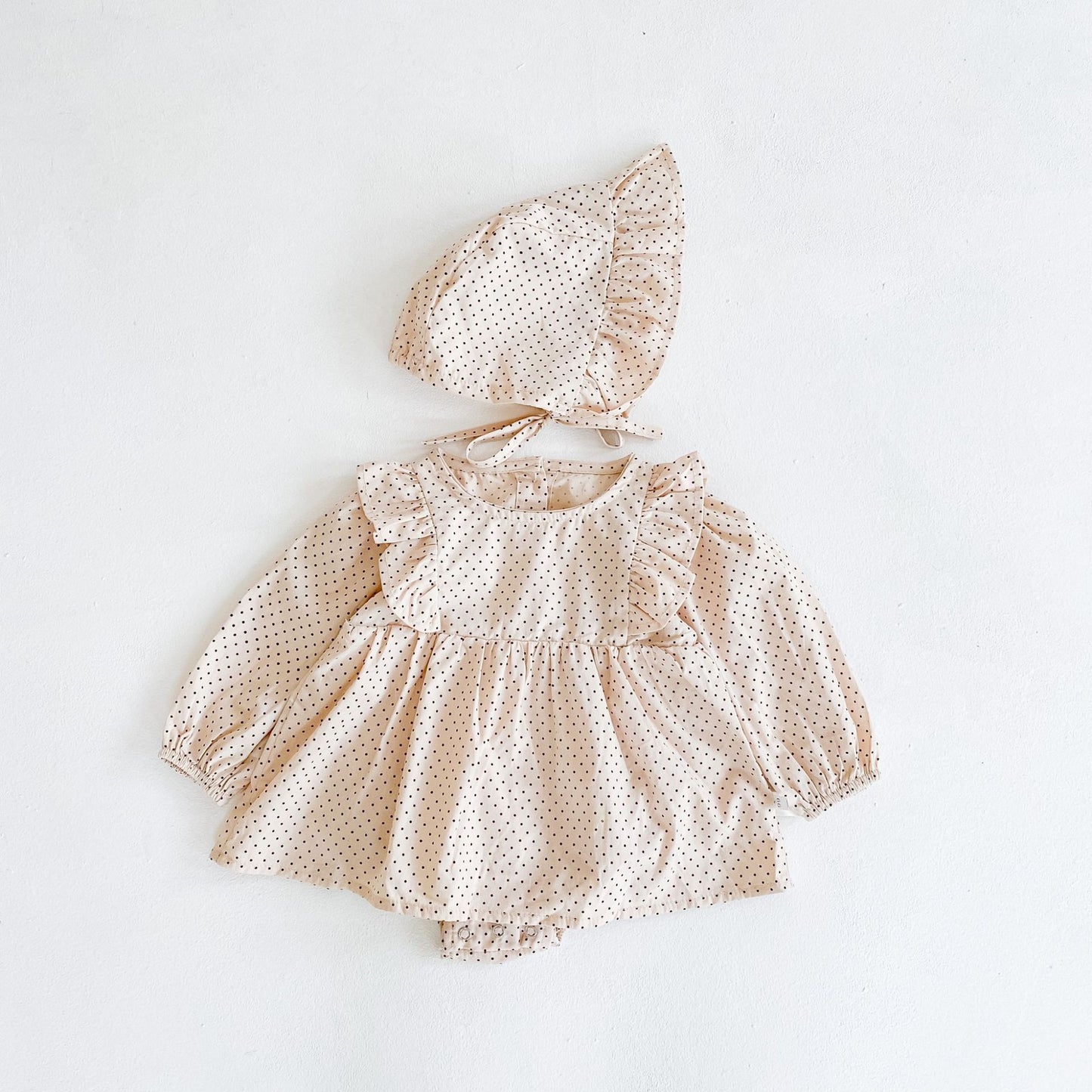 Oluuu. Herbst Neuheit – Mädchen Baby Love Kleid, Langarm Romper, Baumwoll-Einteiler mit passendem Hut