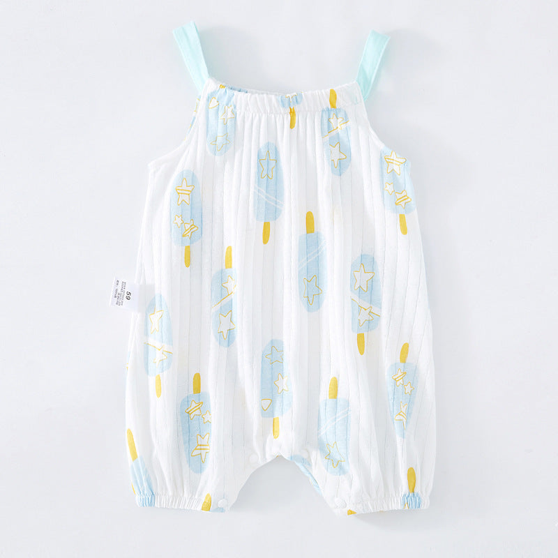 Oluuu. Baby Sling Bag mit Fart-Muster – Ärmelloser Einteiler für Babys