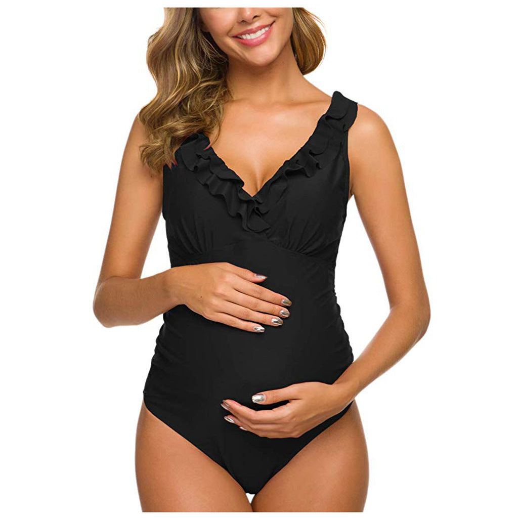 Oluuu. Schwangerschaft Einteiliges Bikini Set für werdende Mütter