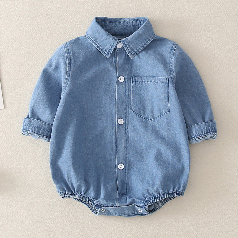 Oluuu. Mädchen Baby Jeans – Triangularer Kletteranzug