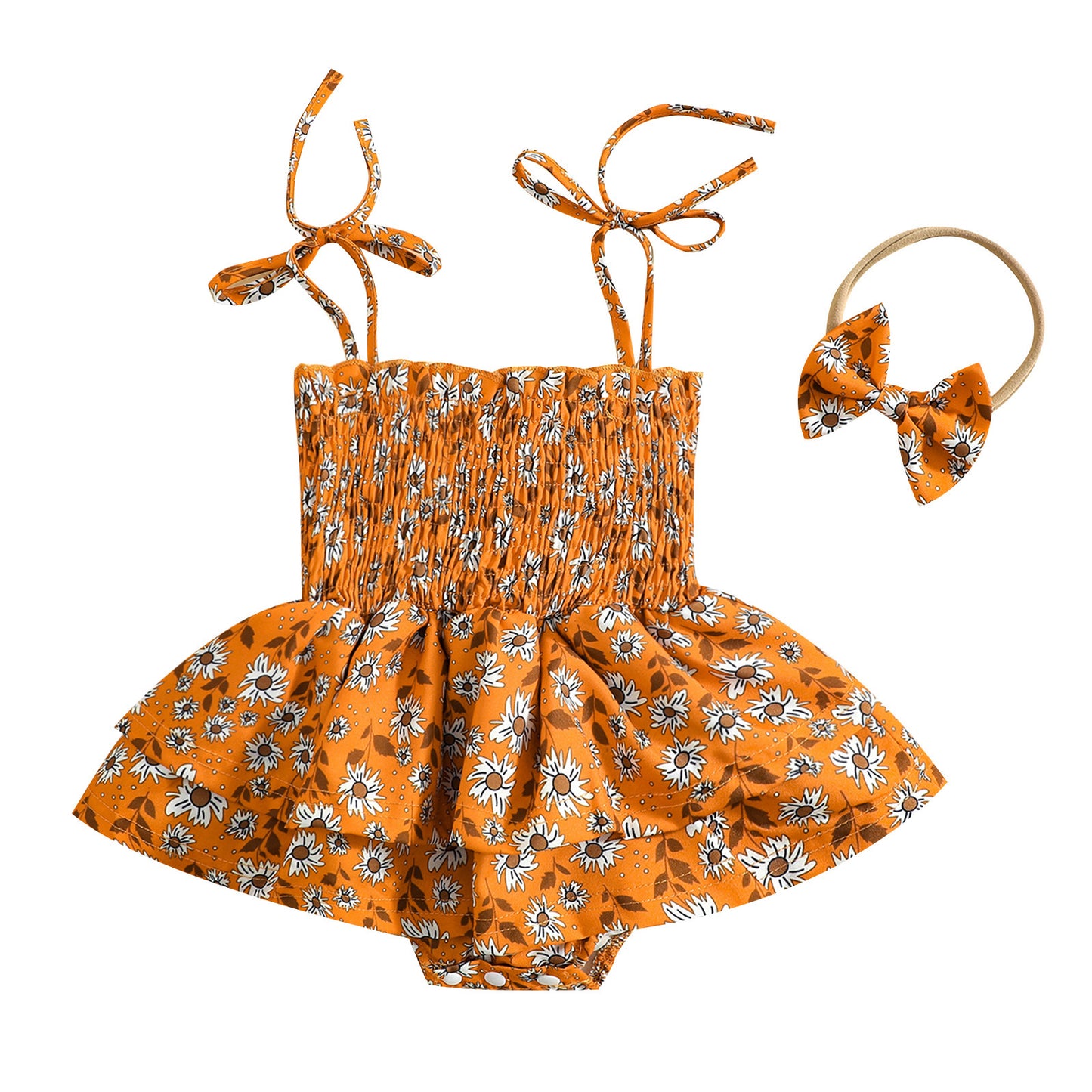 Oluuu. Baby Romper – Blumenmuster, ärmelloser Jumpsuit für Mädchen