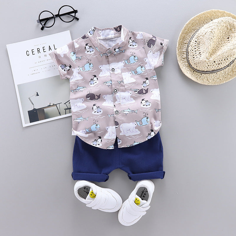 Oluuu. Baby Jungen Anzug – Kurzarm Shirt mit Hose für Kleinkinder