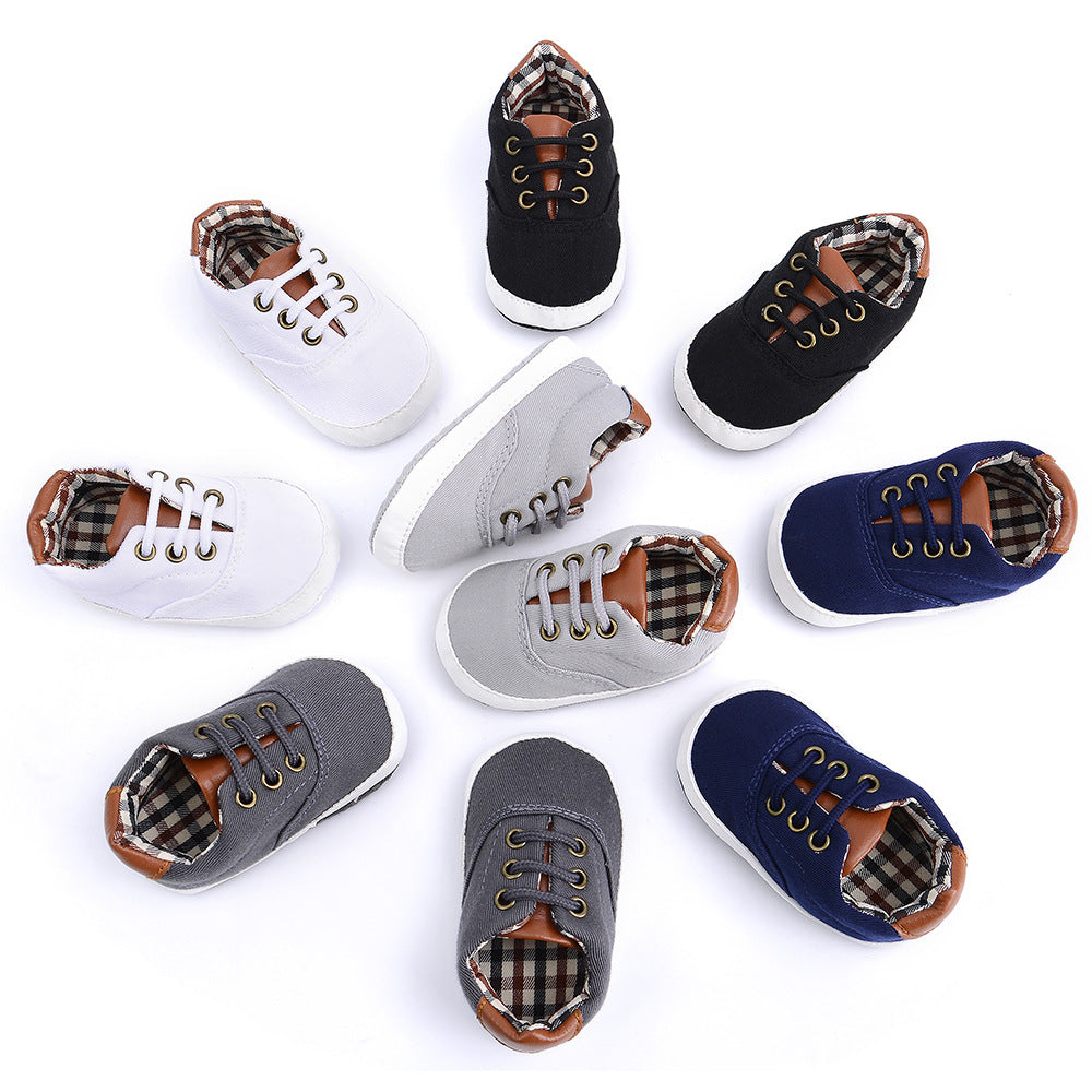 Oluuu. Einfarbige, lässige Baby-Canvas-Schuhe mit Spitze – Weicher Boden, für Kleinkinder