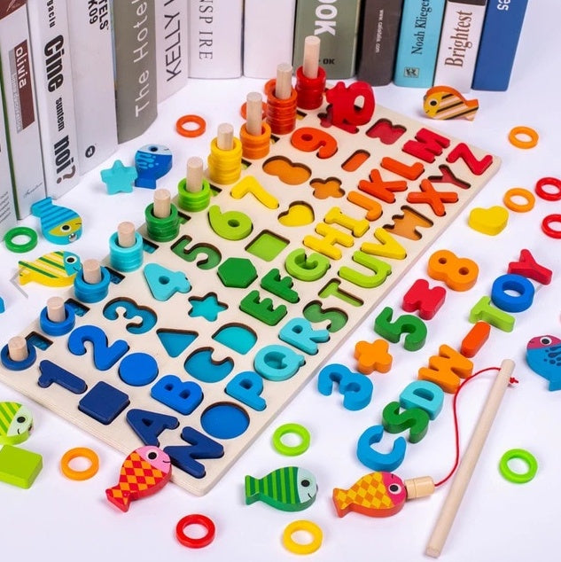 Oluuu. 3D Alphabet- und Zahlenpuzzle für Kinder – Buntes, geometrisches Lernspielzeug