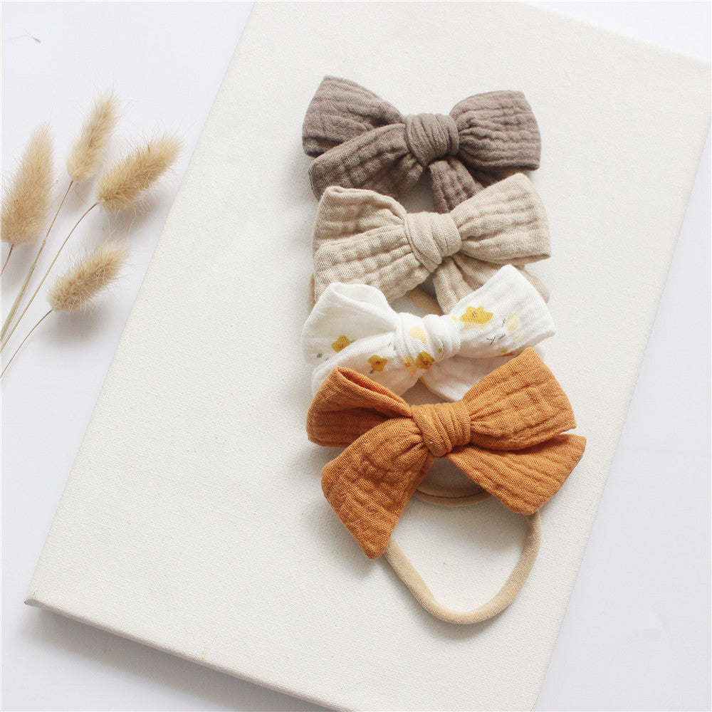 Oluuu. Baby Baumwoll-Gaze Schmetterlings Krawatte Stirnband Set – Süß und Bequem für Ihr Baby