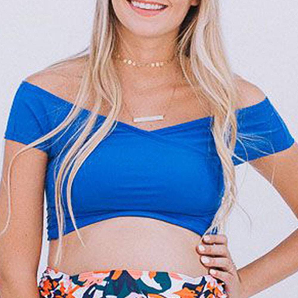 Oluuu. Bedruckter Schwangerschafts-Bikini mit Geteiltem Design