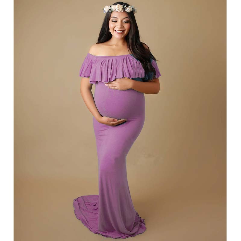 Oluuu. Maternity Dress mit Rüschenkragen aus mercerisierter Baumwolle