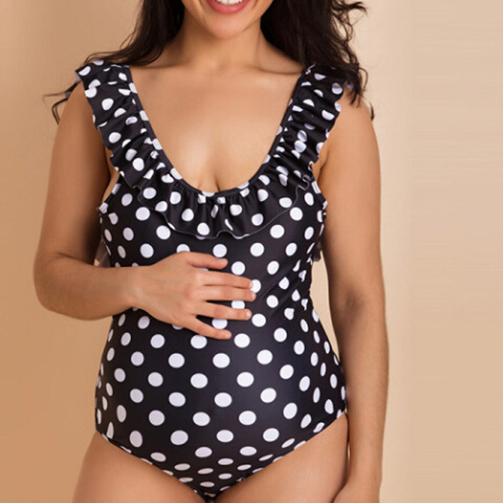 Oluuu. Schwangerschafts-Badeanzug im Polka-Dot-Design“