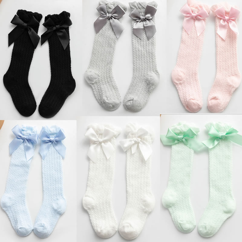 Oluuu. Kinder Baby-Strumpfhose mit Mesh und großem Schleifen-Design – Niedlich und bequem