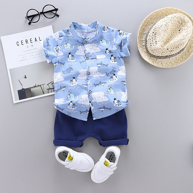 Oluuu. Baby Jungen Anzug – Kurzarm Shirt mit Hose für Kleinkinder