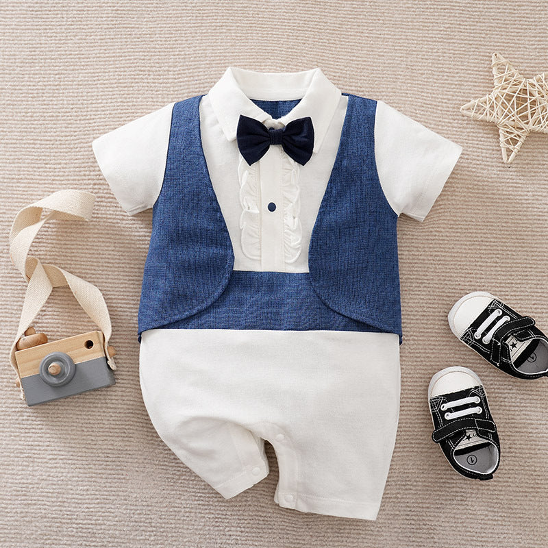 Oluuu. Sommer-Jumpsuit im Gentleman-Stil für Baby Jungen