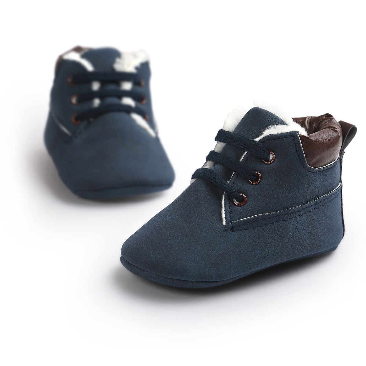 Oluuu. Winter Baby Jungen Schuhe – Suede Leder Sneakers, Anti-Rutsch, weiche Sohle, Schnür Snow Boots für Kleinkinder