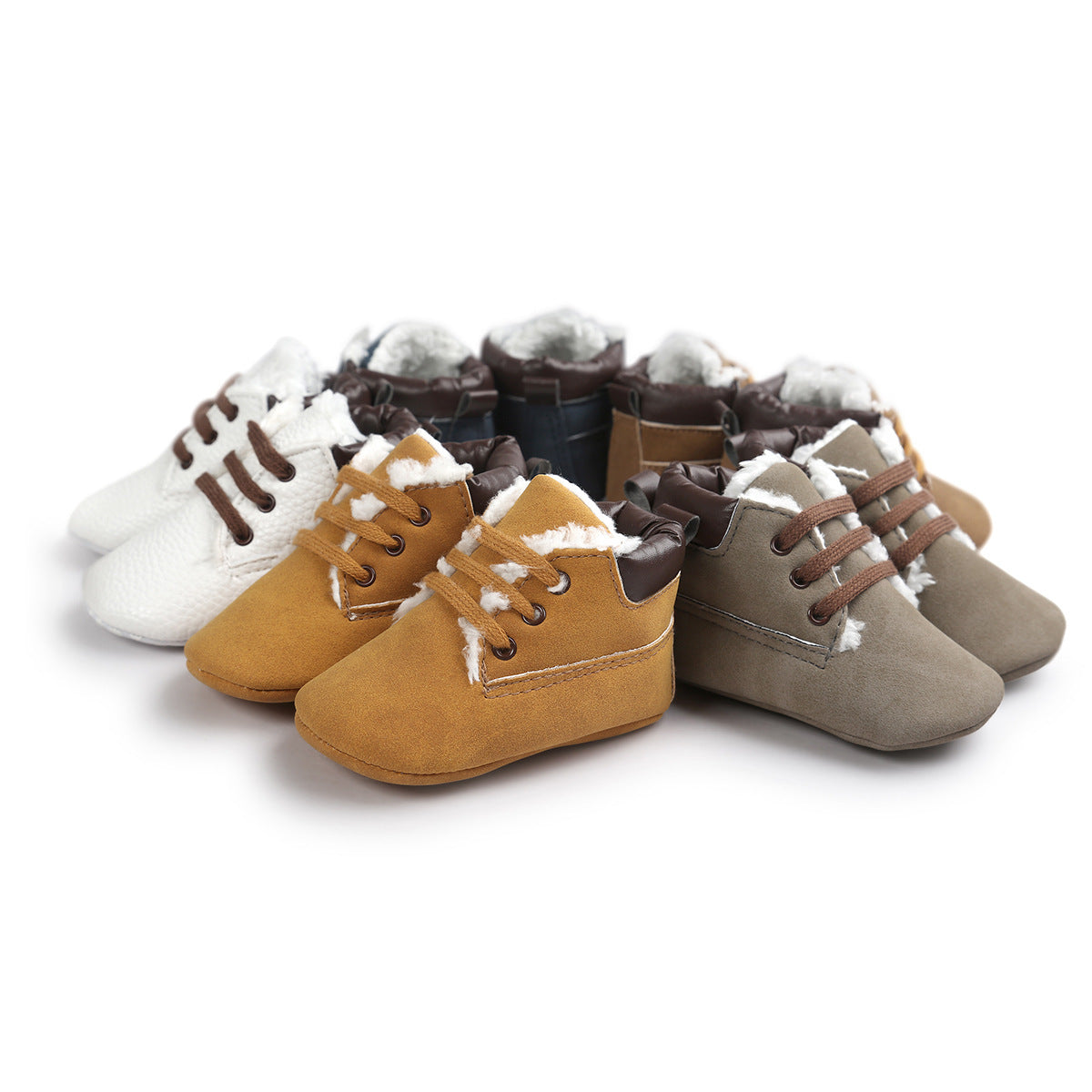 Oluuu. Winter Baby Jungen Schuhe – Suede Leder Sneakers, Anti-Rutsch, weiche Sohle, Schnür Snow Boots für Kleinkinder