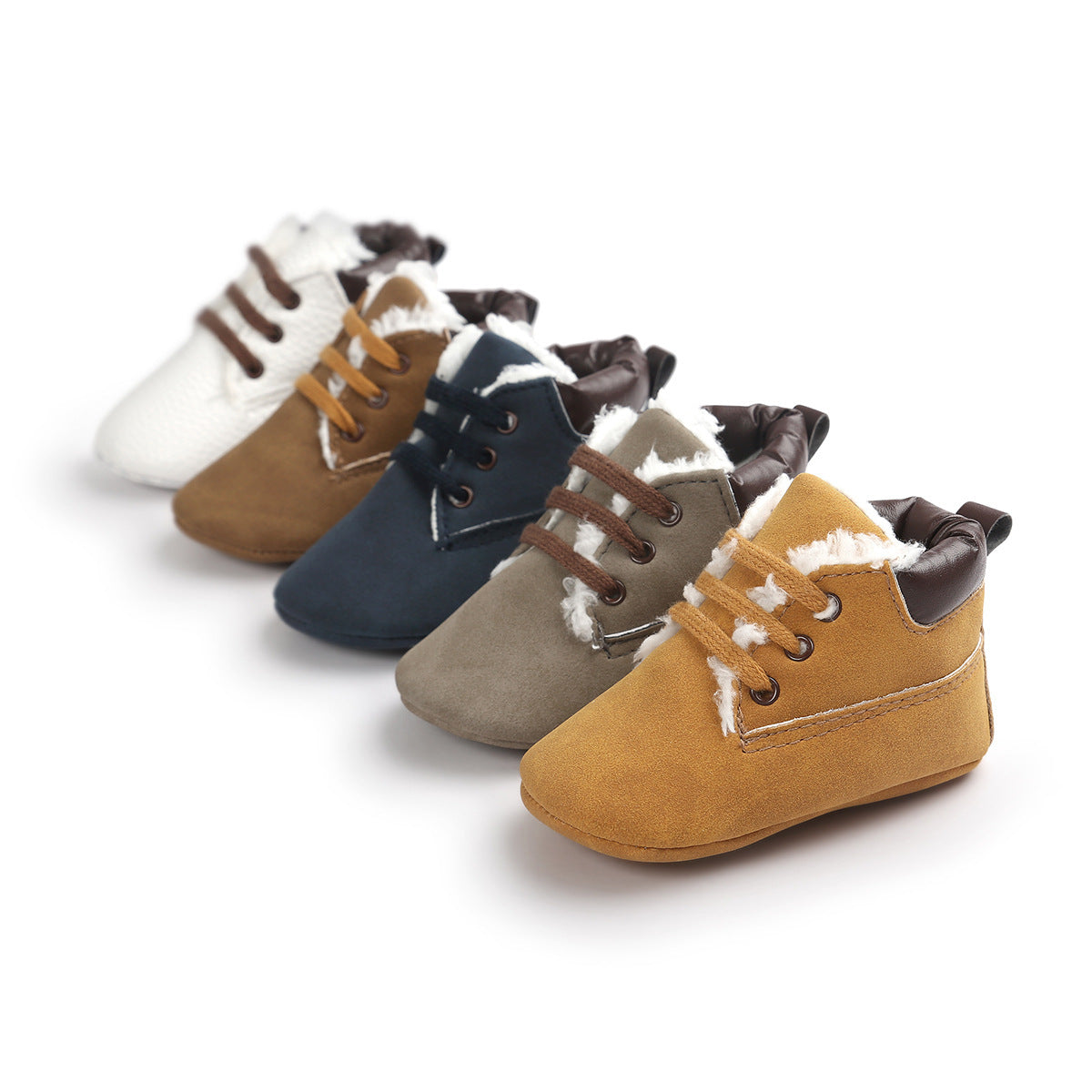 Oluuu. Winter Baby Jungen Schuhe – Suede Leder Sneakers, Anti-Rutsch, weiche Sohle, Schnür Snow Boots für Kleinkinder