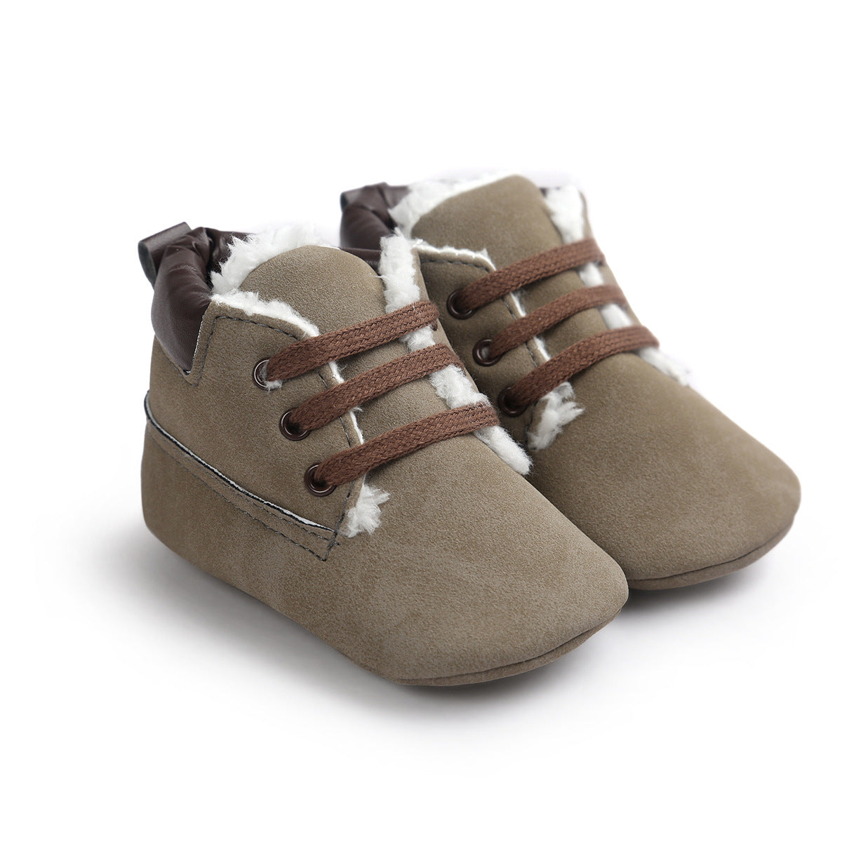 Oluuu. Winter Baby Jungen Schuhe – Suede Leder Sneakers, Anti-Rutsch, weiche Sohle, Schnür Snow Boots für Kleinkinder