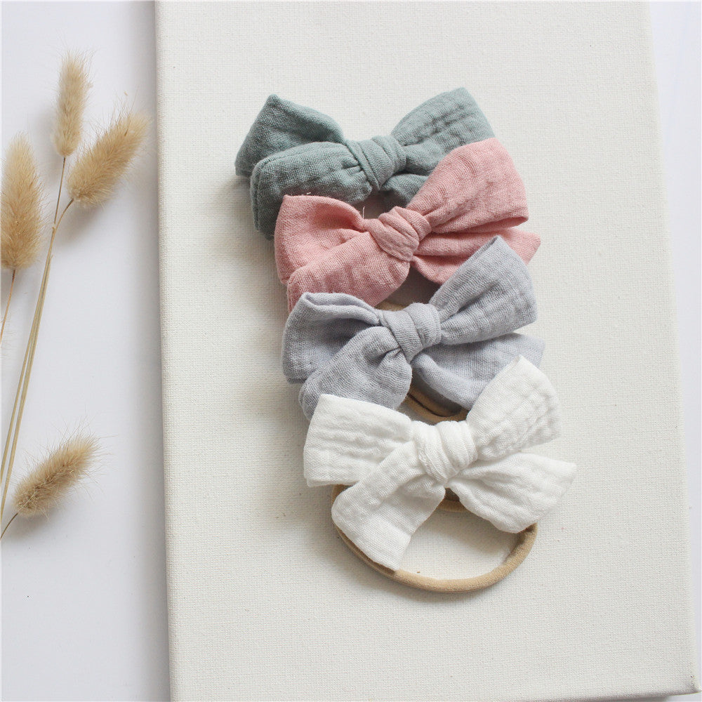 Oluuu. Baby Baumwoll-Gaze Schmetterlings Krawatte Stirnband Set – Süß und Bequem für Ihr Baby