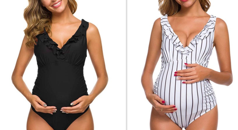 Oluuu. Schwangerschaft Einteiliges Bikini Set für werdende Mütter