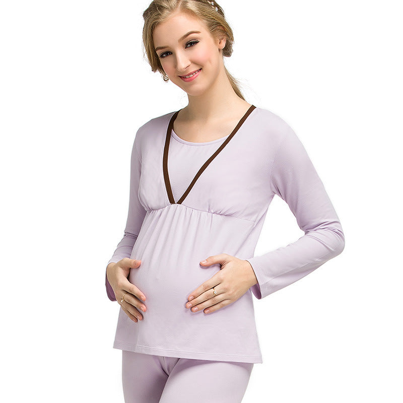 Oluuu. Winter Umstandskleidungsset – Stillfreundliche Pyjamas & Latzhosen für Schwangere