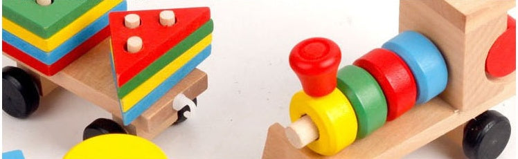Oluuu. Holztraktor-Spielzeug mit drei Abschnitten – Intelligenz- und Lernspielzeug für Kinder